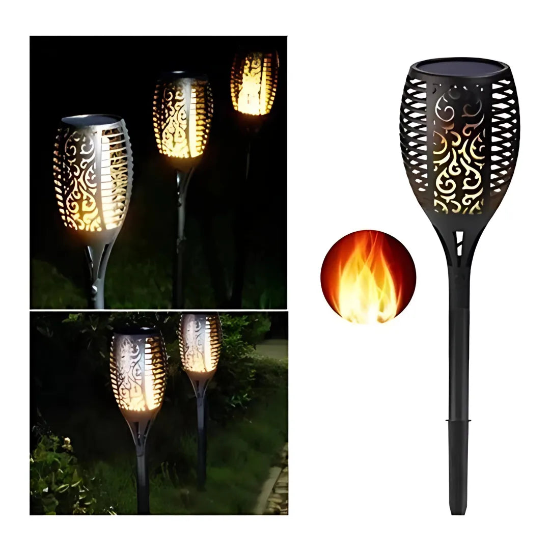 Tocha Solar LED Impermeável para Jardim - Iluminação Sustentável e Sofisticada
