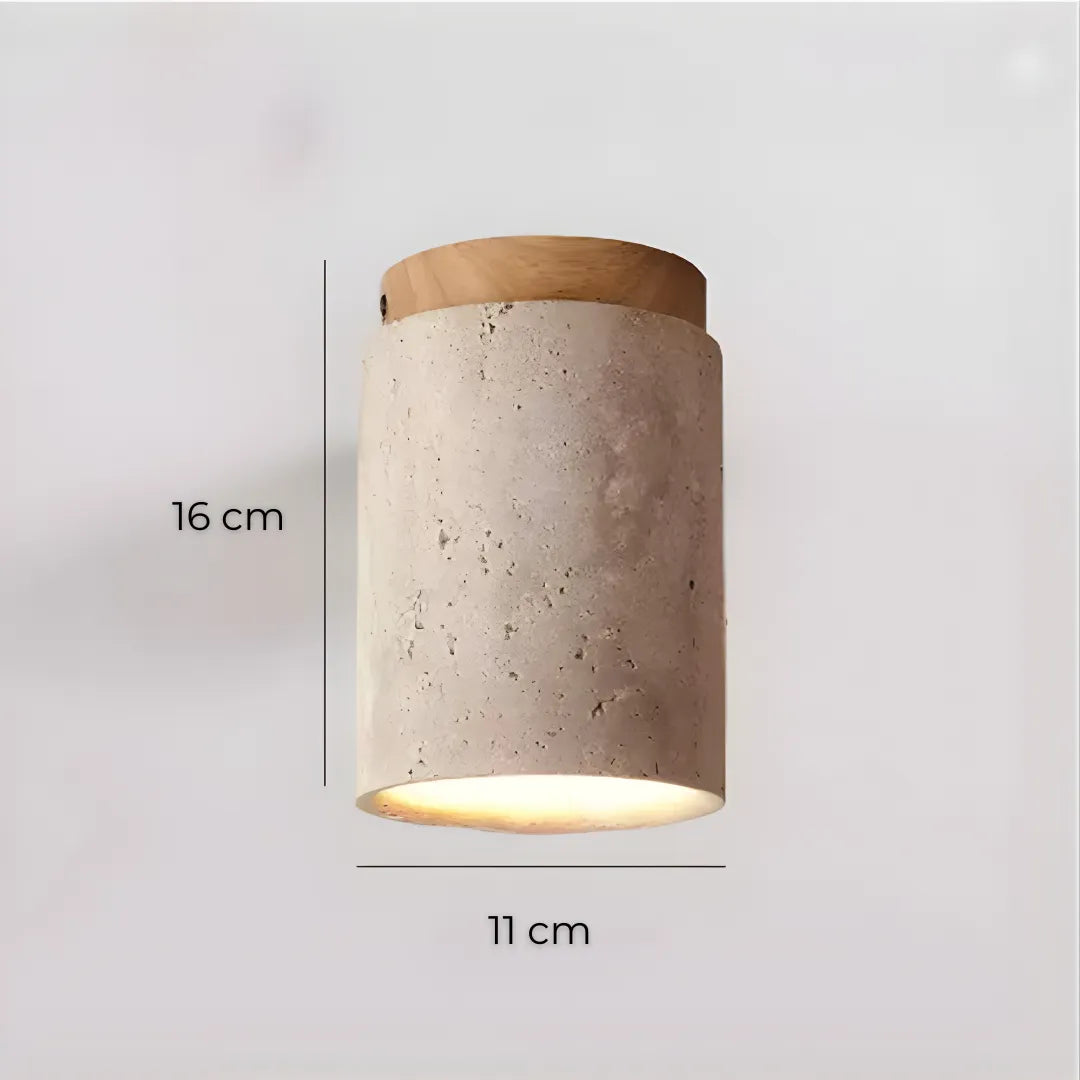 Lustre Pedra Travertino com Textura Natural e Iluminação Aconchegante