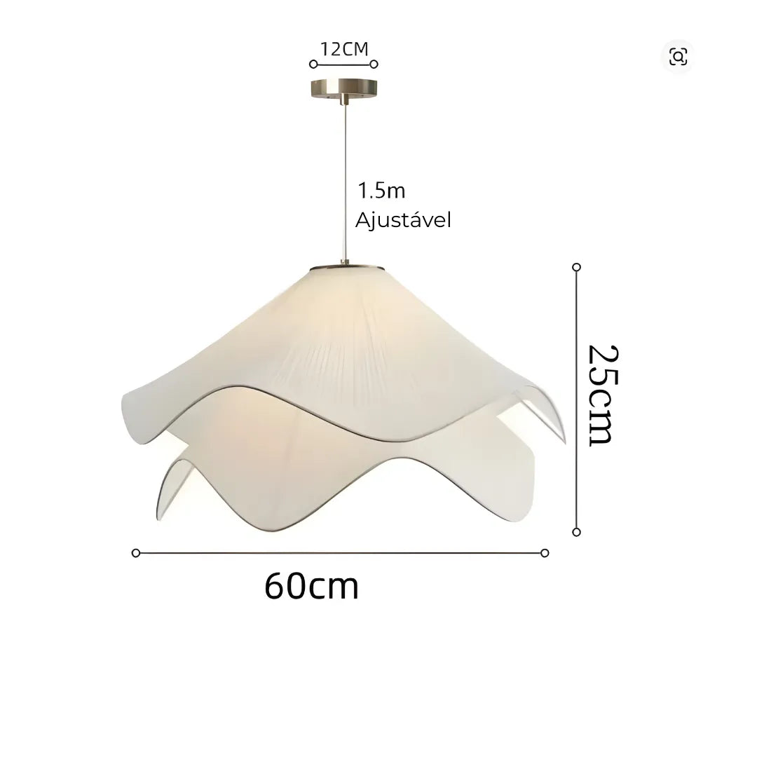 Luminária Pendente Moderna Flor em Tecido Suavidade para Sua Sala de Estar
