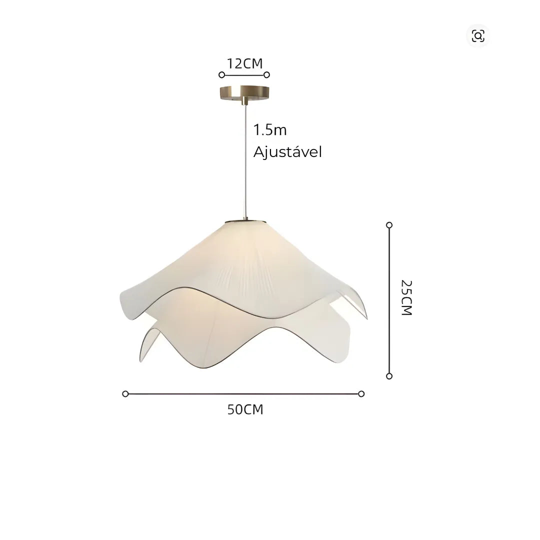 Luminária Pendente Moderna Flor em Tecido Suavidade para Sua Sala de Estar