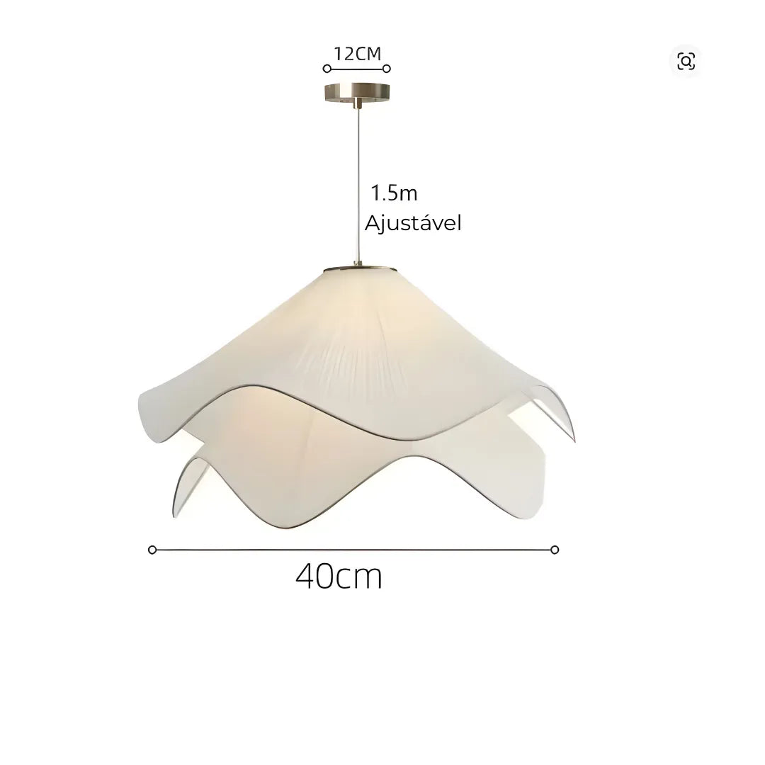Luminária Pendente Moderna Flor em Tecido Suavidade para Sua Sala de Estar