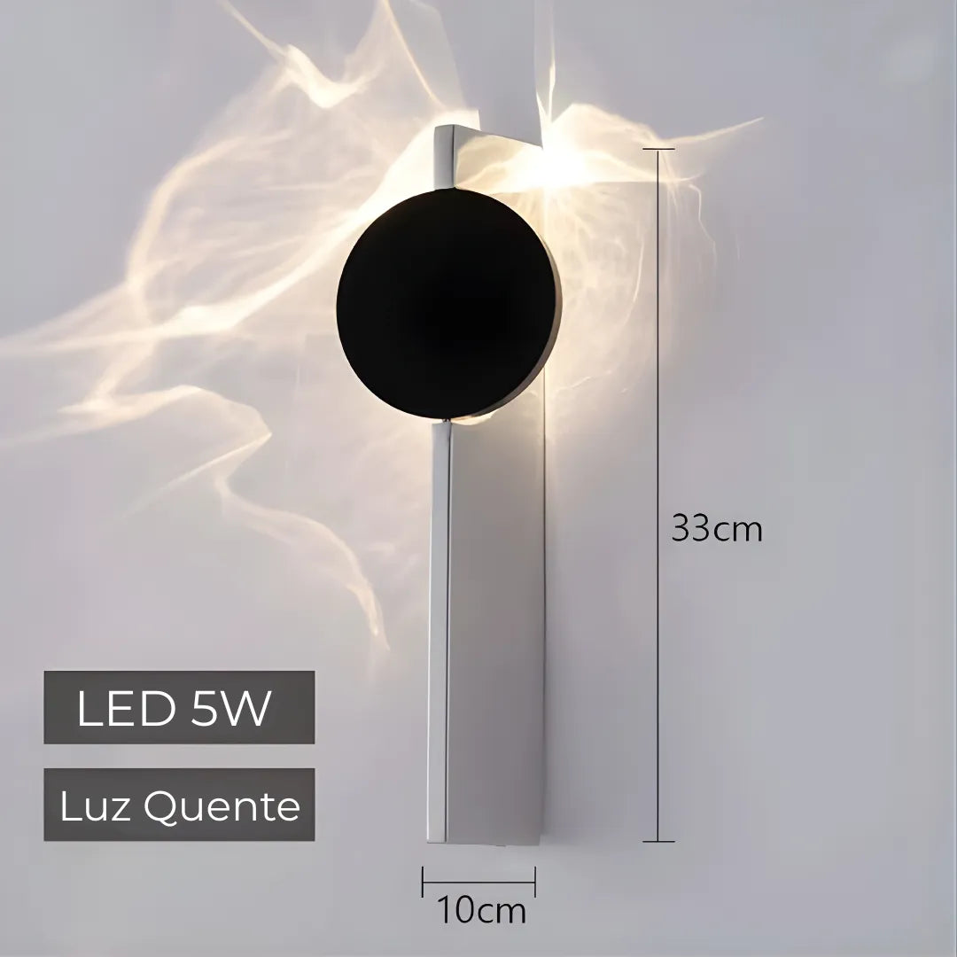 Arandela de Parede LED em Alumínio com Design Minimalista Moderno