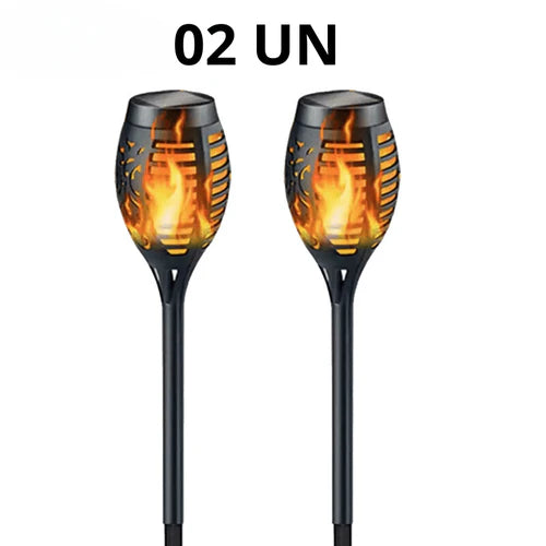 Tocha Solar LED Impermeável para Jardim - Iluminação Sustentável e Sofisticada