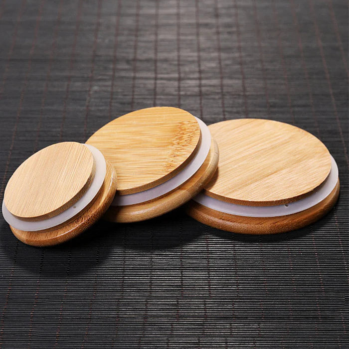 Kit 4 Potes Herméticos com Tampa de Bambu | Organização com estilo e frescor