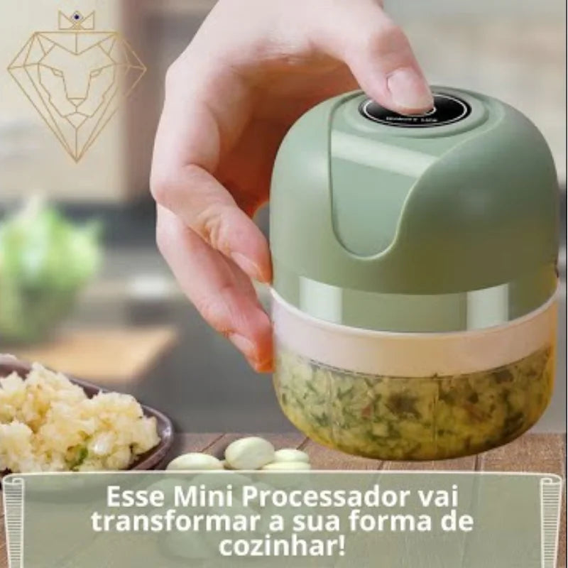 Mini Processador Triturador Elétrico 3 Laminas Recarregável