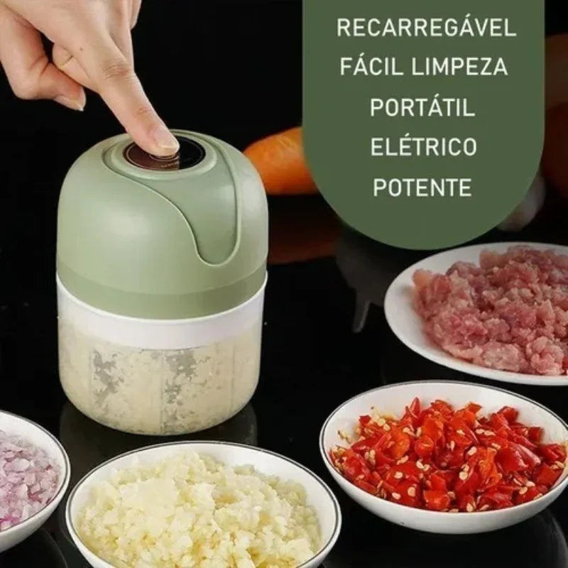 Mini Processador Triturador Elétrico 3 Laminas Recarregável