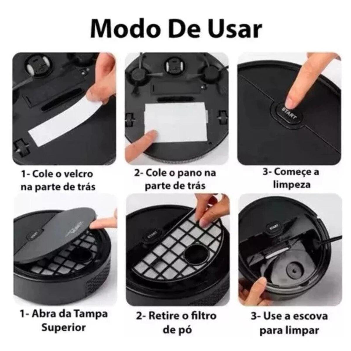 Robô Aspirador de Pó 3 em 1 Sweepin Robot