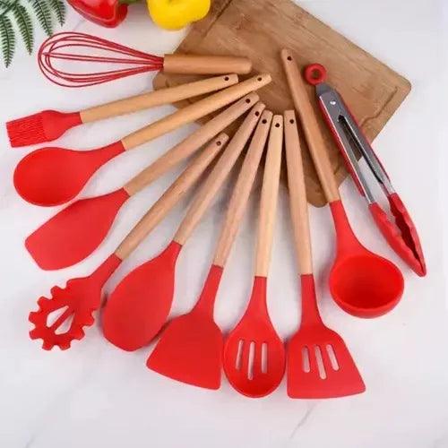 Conjunto 12 Utensílios de Silicone Resistente ao Calor | Duráveis e Sofisticados