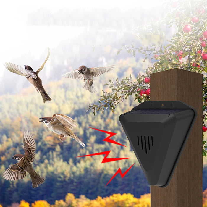 Alarme Solar Repelente de Pássaros Impermeável – Proteção para Jardins e Lavouras