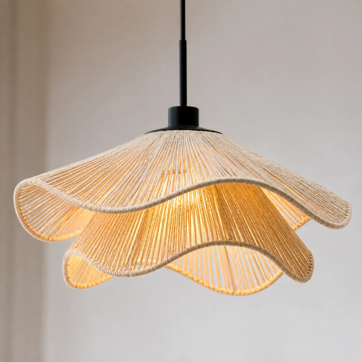 Luminária Pendente de Corda Ondulada Boho Maré