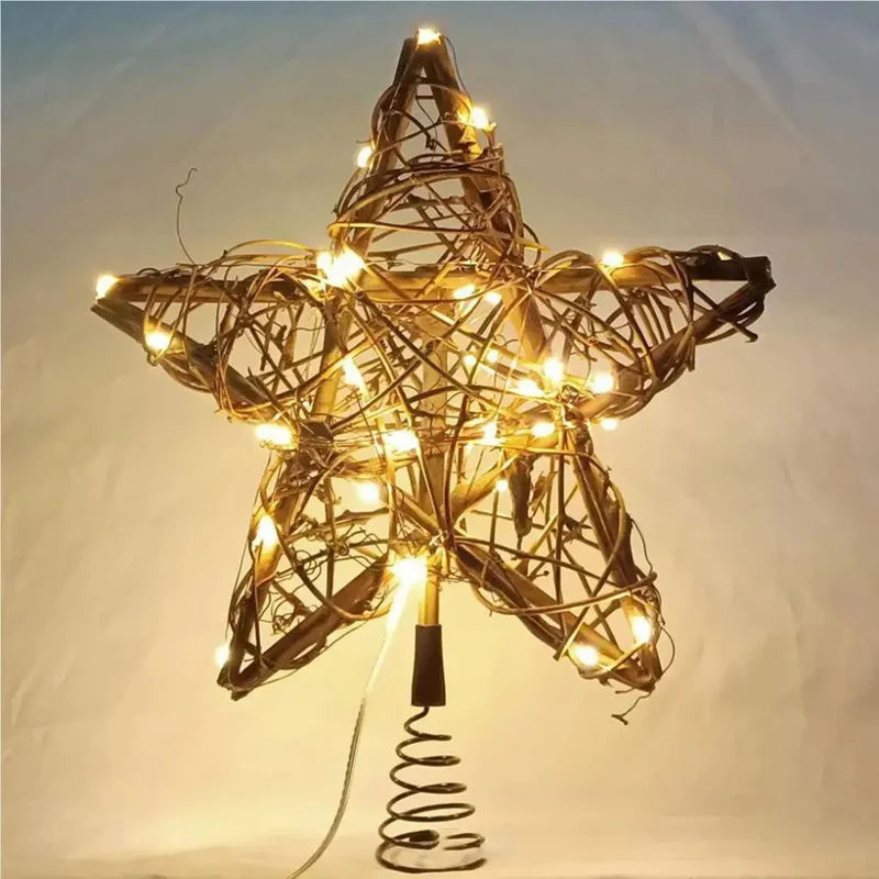 Estrela LED Rústica para Topo de Árvore de Natal Decorativa Zelar