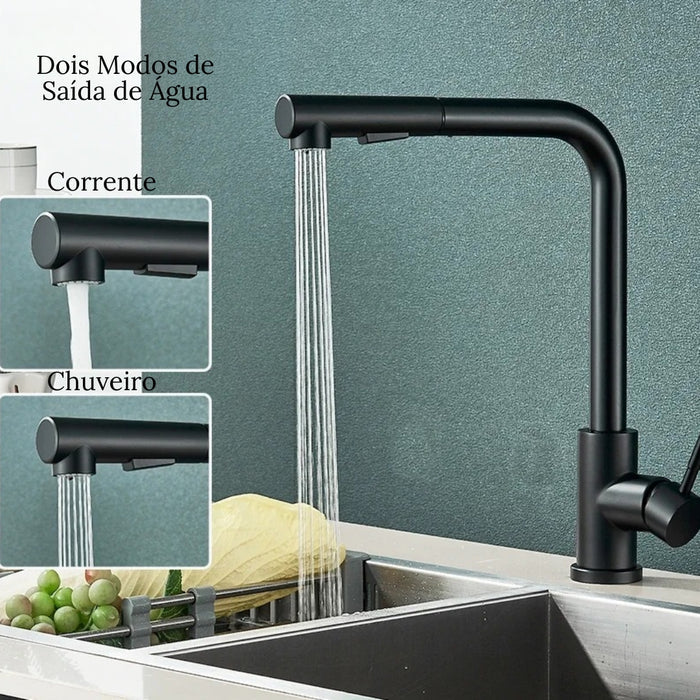 Torneira Gourmet Retrátil 360º Monocomando Sofisticação para Sua Cozinha