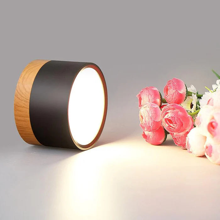 Luminária Plafon LED de Teto Moderno Acabamento Madeira Bivolt 7 Cores | Zelar
