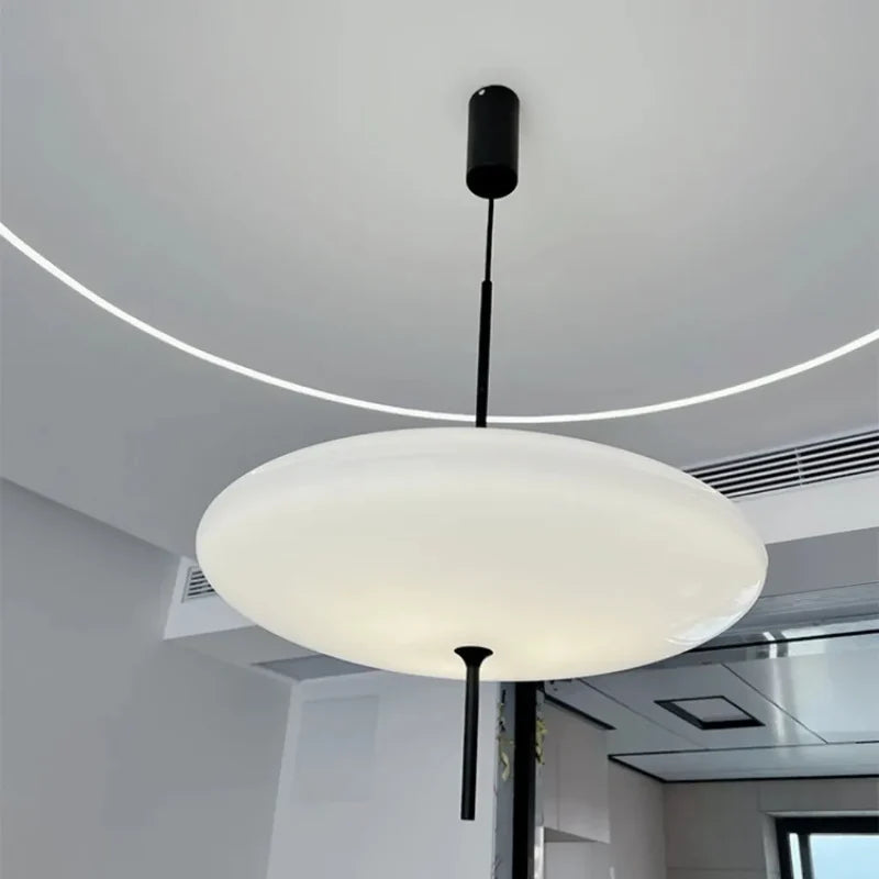 Luminária Pendente Disco Oval Minimalista