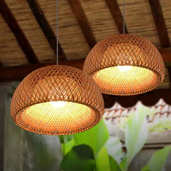 Luminária Pendente Bambu Rattan Loom — Toque de sofisticação natural