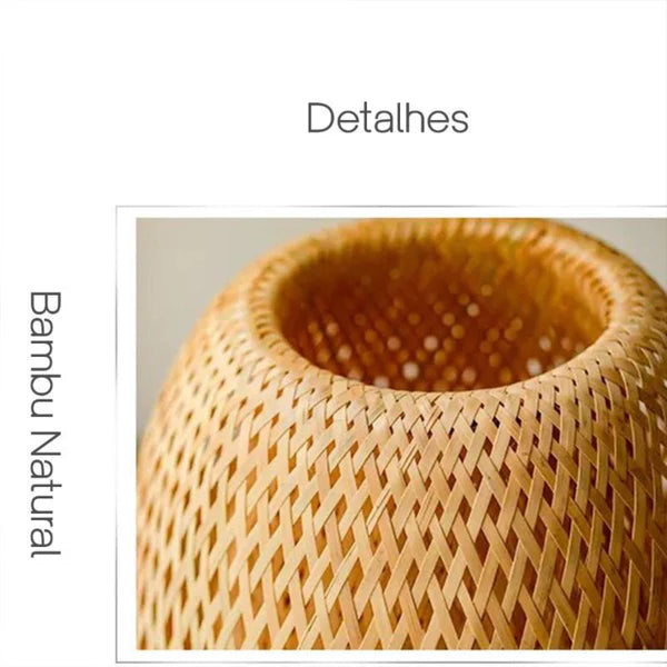 Luminária de Mesa Bambu – Estilo Natural com Elegância Artesanal