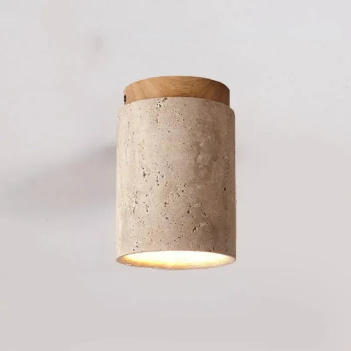 Lustre Pedra Travertino Luminária de Teto