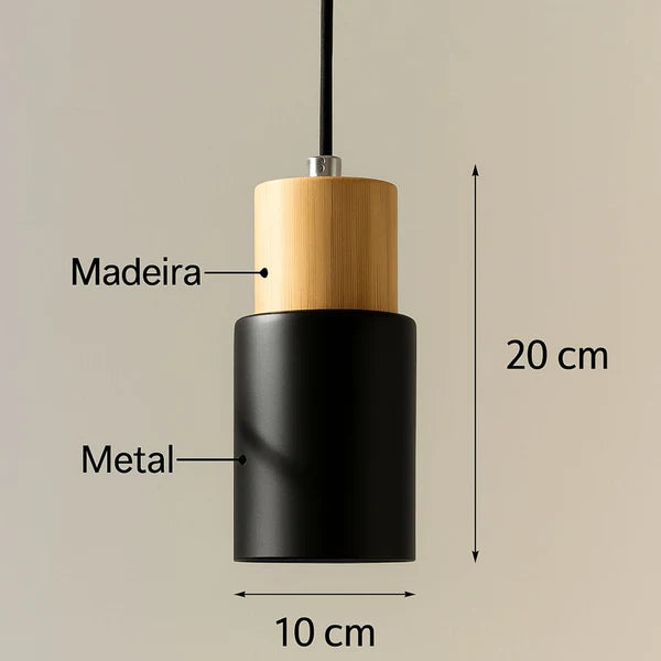 Luminária Pendente Minimalista Aurea Elegância Natural para Ambientes Sofisticados