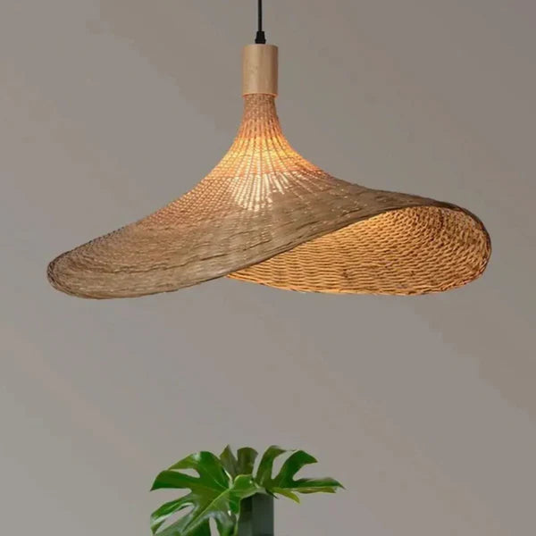 Luminária Pendente de Bambu Hat