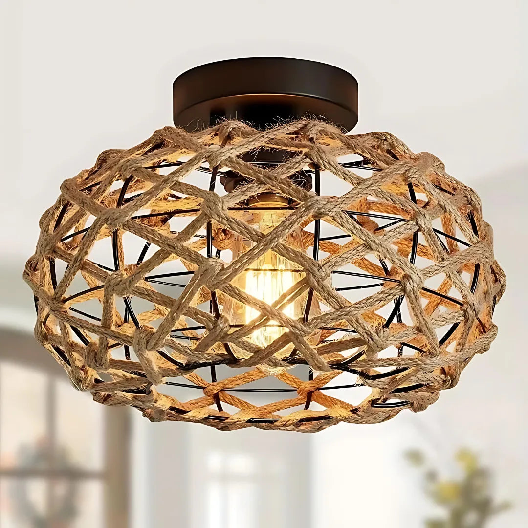 Plafon de Teto Oho-Chic Retrô e Elegância Natural