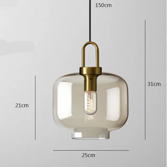 Pendente Loft Industrial em Vidro e Metal com Altura Ajustável e Design Moderno