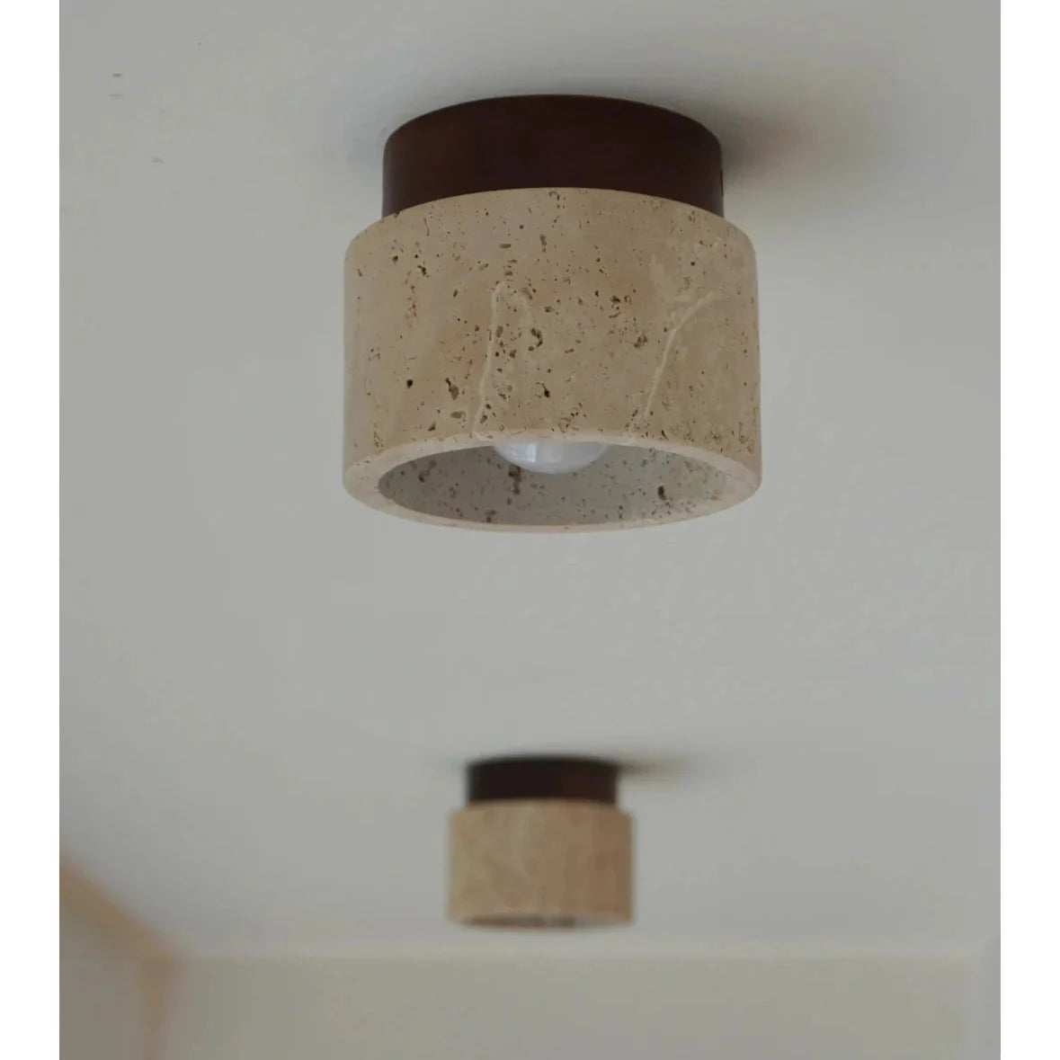 Lustre Pedra Travertino Luminária de Teto