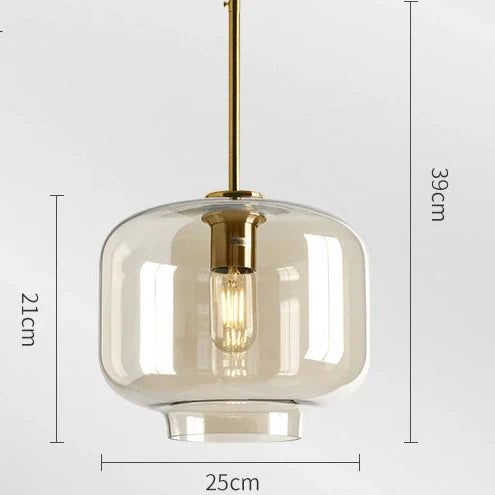 Pendente Loft Industrial em Vidro e Metal com Altura Ajustável e Design Moderno
