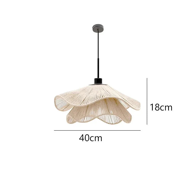 Luminária Pendente de Corda Ondulada Boho Maré