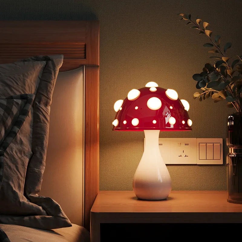 Abajur Cogumelo Luminária de Mesa Orb com Design Retrô e Iluminação Aconchegante