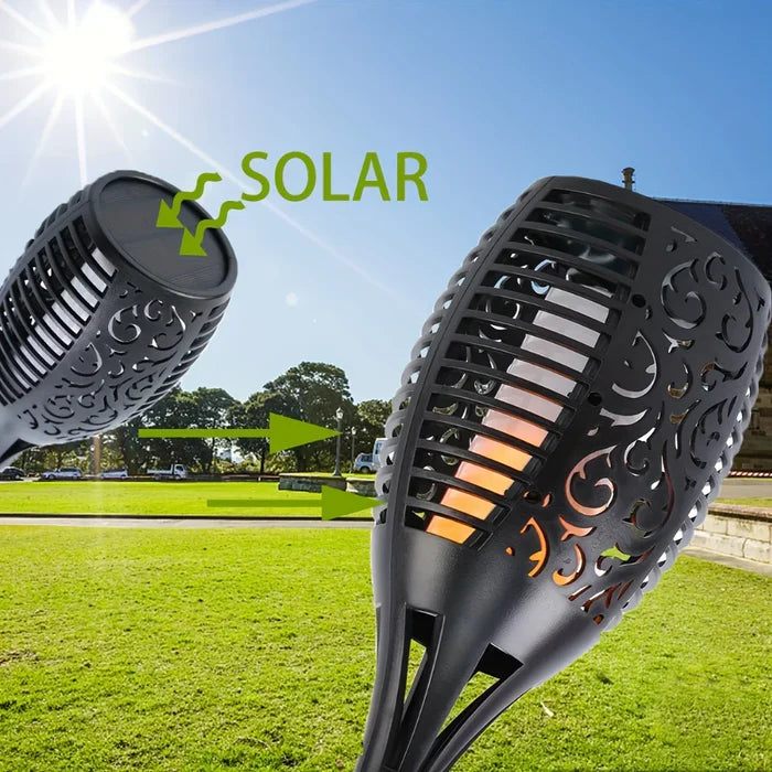 Tocha Solar LED Impermeável para Jardim - Iluminação Sustentável e Sofisticada