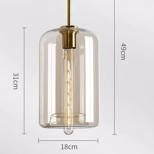 Pendente Loft Industrial em Vidro e Metal com Altura Ajustável e Design Moderno