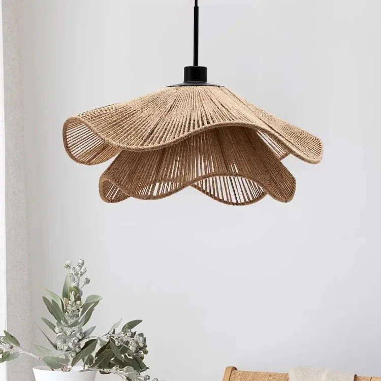 Luminária Pendente de Corda Ondulada Boho Maré