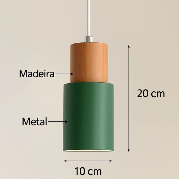 Luminária Pendente Minimalista Aurea Elegância Natural para Ambientes Sofisticados