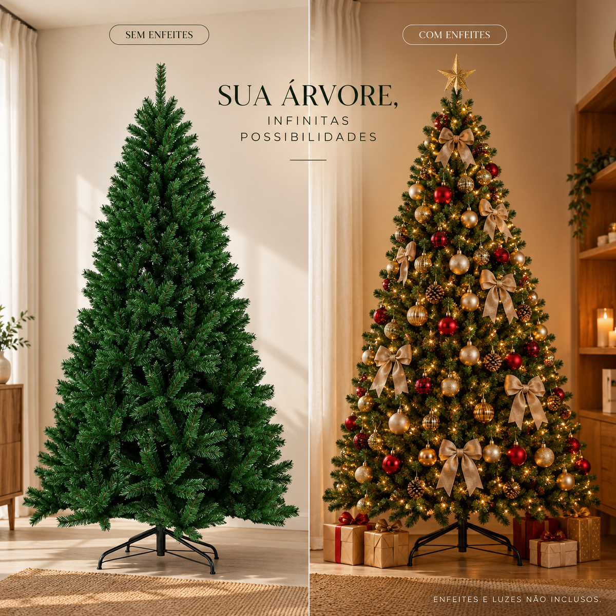 Árvore de Natal 3,20 m 2.800 Galhos Pé de Metal com Borracha Balsam