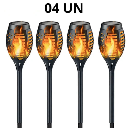 Tocha Solar LED Impermeável para Jardim - Iluminação Sustentável e Sofisticada