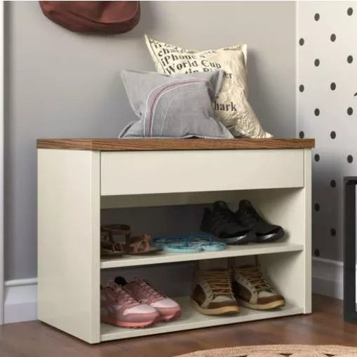 Sapateira Hall com Assento, 1 Gaveta e 2 Prateleiras