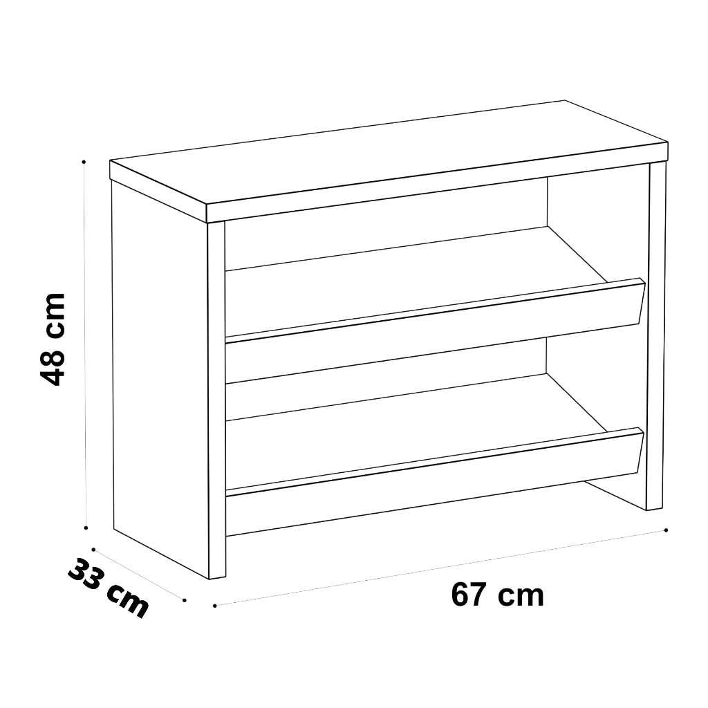 Sapateira Hall com Assento, 1 Gaveta e 2 Prateleiras