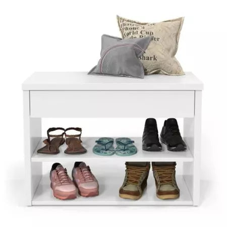 Sapateira Hall com Assento, 1 Gaveta e 2 Prateleiras