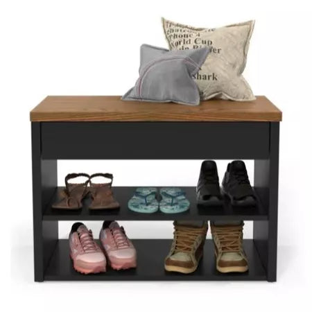 Sapateira Hall com Assento, 1 Gaveta e 2 Prateleiras