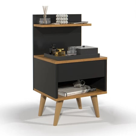 Mesa de Cabeceira com Gaveta Sleep, Nicho e Prateleira