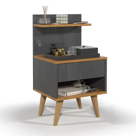 Mesa de Cabeceira com Gaveta Sleep, Nicho e Prateleira