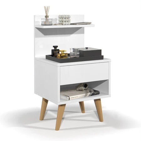 Mesa de Cabeceira com Gaveta Sleep, Nicho e Prateleira