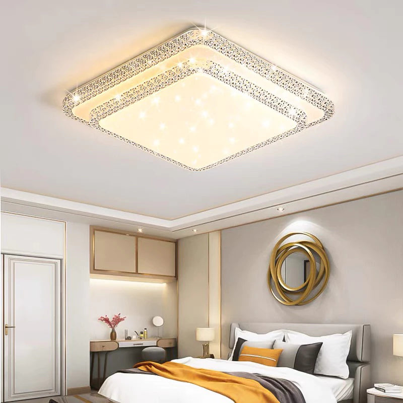 Plafon de Cristal 2 Andares Premium – Iluminação Luxuosa e Moderna