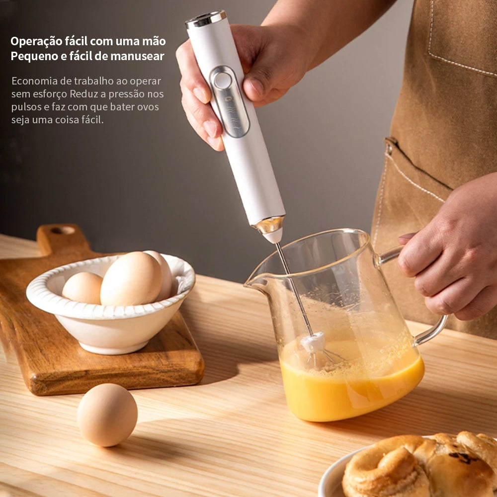 Batedor e Misturador Mixer Elétrico 2 em 1 – Alta Performance + Carregamento USB