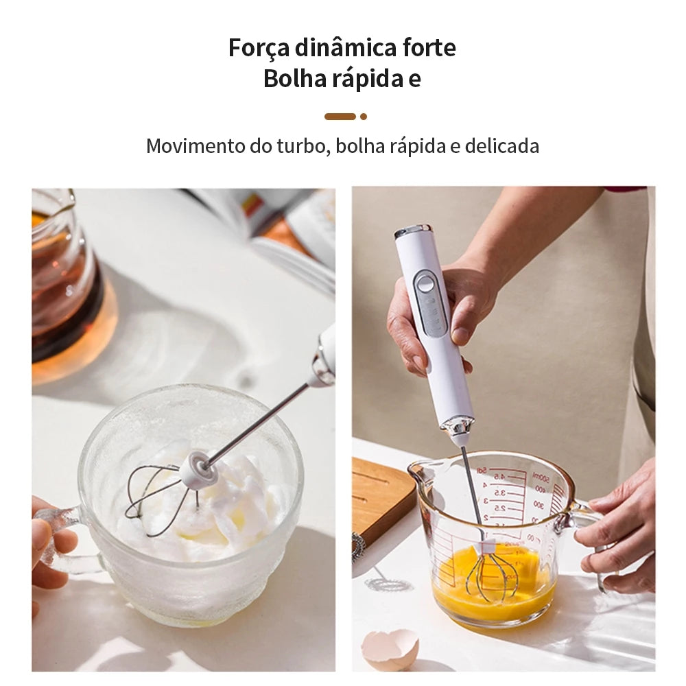 Batedor e Misturador Mixer Elétrico 2 em 1 – Alta Performance + Carregamento USB