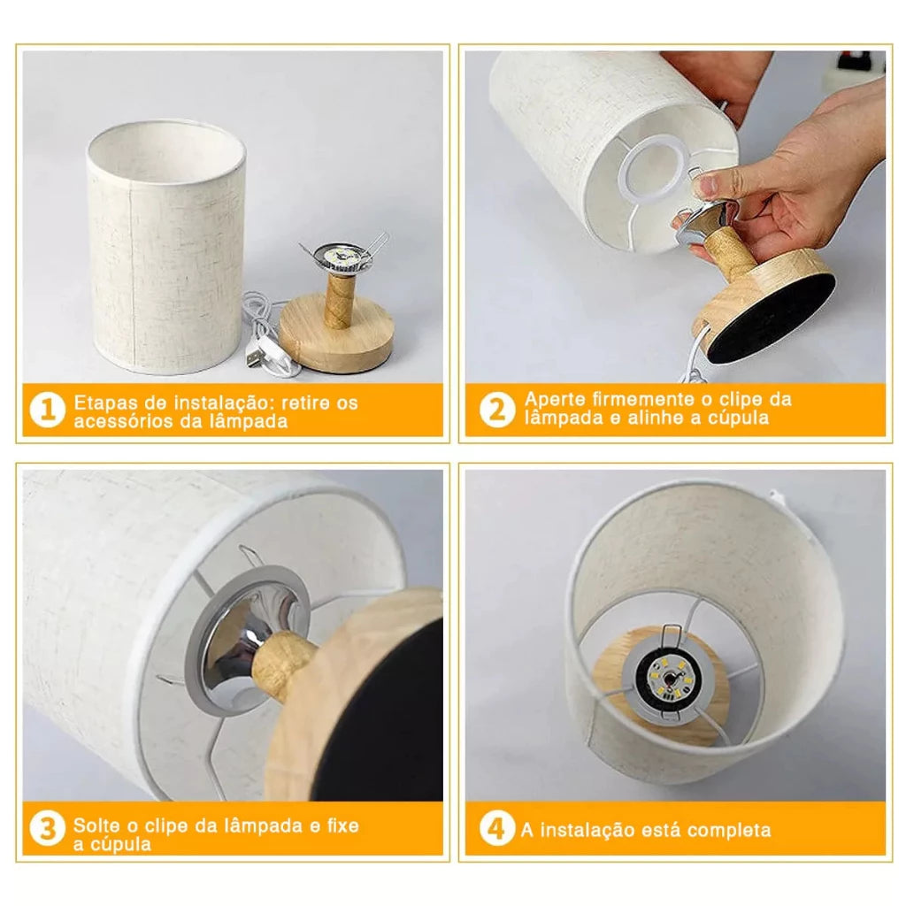 Luminária de Mesa Cúpula Linho – Sofisticação Natural e Aconchegante