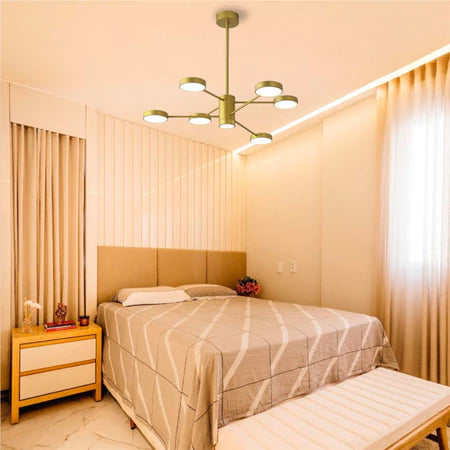 Lustre Led Pendente Nórdico Galáxia 6 Hastes Moderno