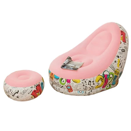 Poltrona Inflável Anatômica com Puff