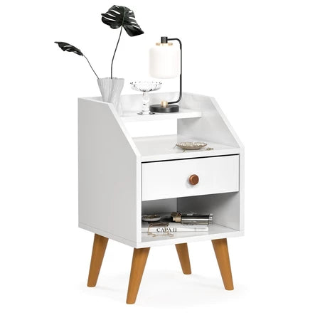 Mesa de Cabeceira com Gaveta, Nicho e Prateleira