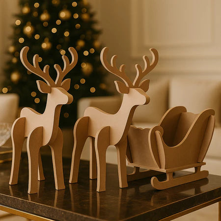 Rena Decorativa de Natal com Trenó Encanto e Magia para sua Casa